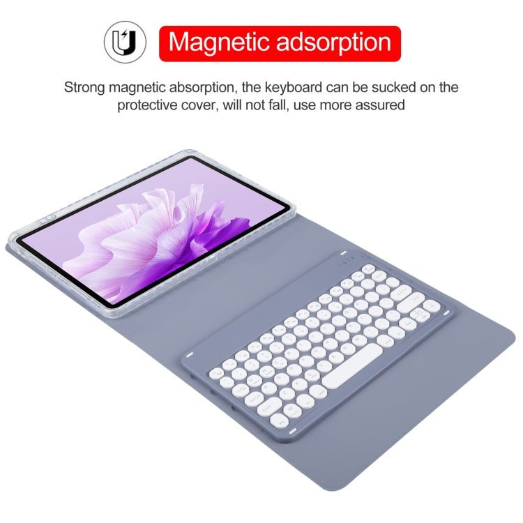 For Huawei MatePad Air 11.5 Round Button Bluetooth Keyboard Rotatable Holder Leather Case(Lavender Purple) - Huawei Keyboard by PMC Jewellery | Online Shopping South Africa | PMC Jewellery