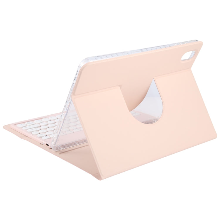 For Huawei MatePad Pro 11 2024 / 2022 Round Button Bluetooth Keyboard Rotatable Holder Leather Case(Rose Gold) - Huawei Keyboard by PMC Jewellery | Online Shopping South Africa | PMC Jewellery