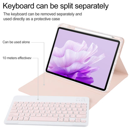 For Huawei MatePad Air 11.5 Square Button Bluetooth Keyboard Rotatable Holder Leather Case(Rose Gold) - Huawei Keyboard by PMC Jewellery | Online Shopping South Africa | PMC Jewellery