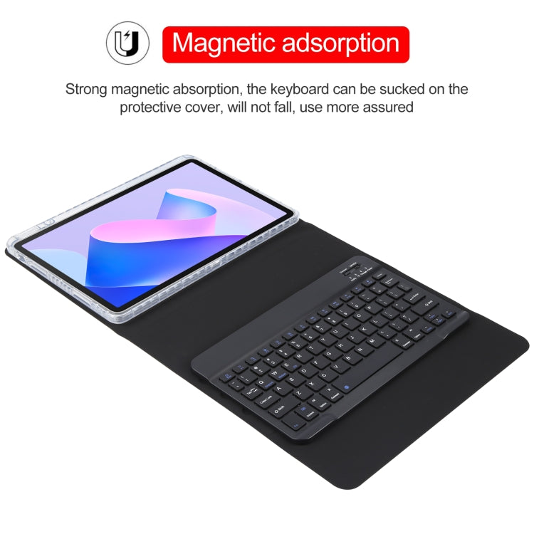 For Huawei MatePad 11 2023 / 2021 Square Button Bluetooth Keyboard Rotatable Holder Leather Case(Black) - Huawei Keyboard by PMC Jewellery | Online Shopping South Africa | PMC Jewellery