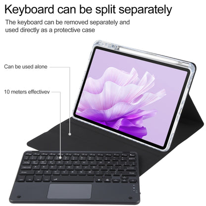 For Huawei MatePad Air 11.5 Square Button Bluetooth Keyboard Rotatable Holder Leather Case with Touchpad(Black) - Huawei Keyboard by PMC Jewellery | Online Shopping South Africa | PMC Jewellery