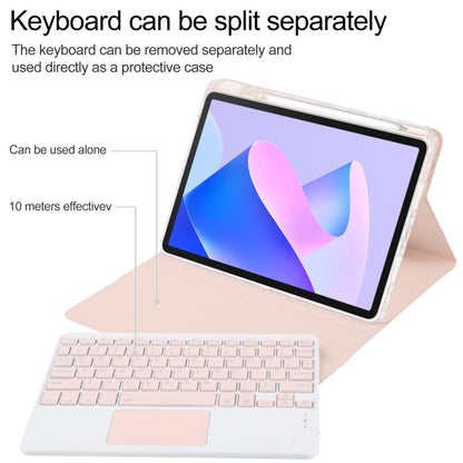 For Huawei MatePad 11 2023 / 2021 Square Button Bluetooth Keyboard Rotatable Holder Leather Case with Touchpad(Rose Gold) - Huawei Keyboard by PMC Jewellery | Online Shopping South Africa | PMC Jewellery