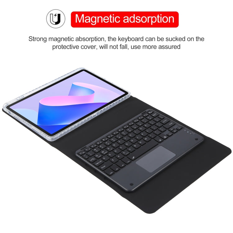For Huawei MatePad 11 2023 / 2021 Square Button Bluetooth Keyboard Rotatable Holder Leather Case with Touchpad(Black) - Huawei Keyboard by PMC TechLife | Online Shopping South Africa | PMC TechLife
