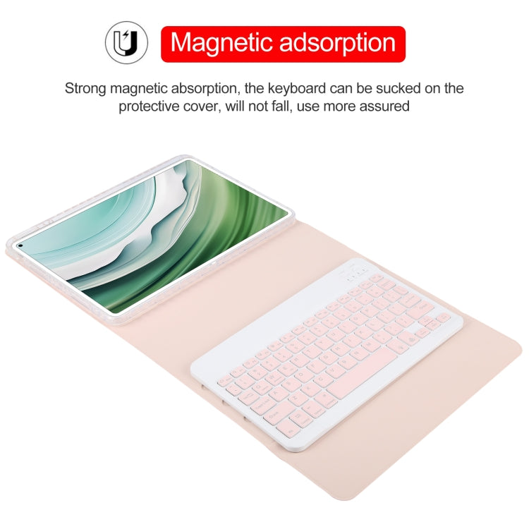 For Huawei MatePad Pro 11 2024 / 2022 Square Button Backlight Bluetooth Keyboard Rotatable Holder Leather Case(Rose Gold) - Huawei Keyboard by PMC Jewellery | Online Shopping South Africa | PMC Jewellery