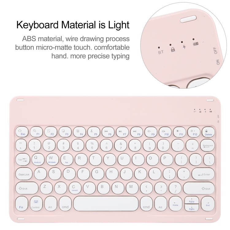 For Xiaomi Pad 6 Round Button Bluetooth Keyboard Rotatable Holder Leather Case(Rose Gold) - Others Keyboard by PMC TechLife | Online Shopping South Africa | PMC TechLife