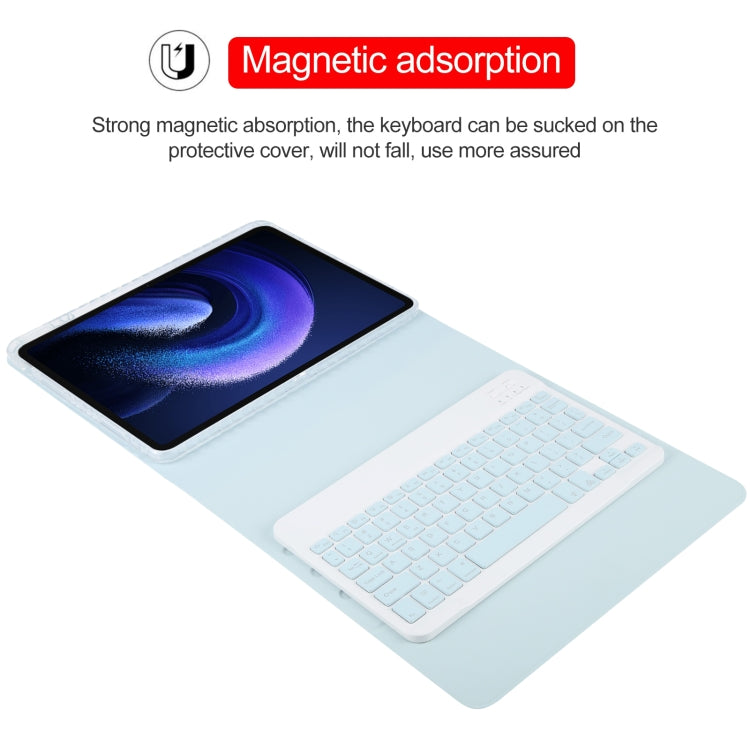 For Xiaomi Pad 6 Square Button Backlight Bluetooth Keyboard Rotatable Holder Leather Case(Sky Blue) - free shipping - PMC TechLife - Order now!