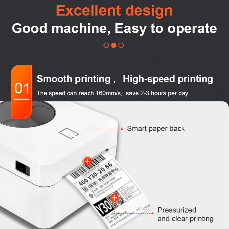 ZJ-9250 100x150mm USB Bluetooth Thermal Label Printer, Plug:AU Plug(White) - Receipt Printers by PMC TechLife | Online Shopping South Africa | PMC TechLife | Buy Now Pay Later Mobicred