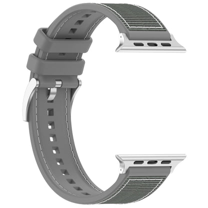 For Apple Watch Ultra 2 49mm Official Buckle Hybrid Nylon Braid Silicone Watch Band(Grey) - Watch Bands by PMC Jewellery | Online Shopping South Africa | PMC Jewellery