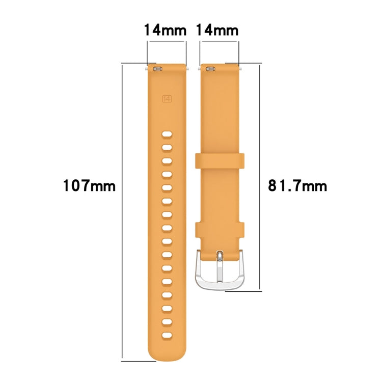 For Garmin Lily 2 14mm Silver Buckle Silicone Watch Band Wristband(Dark Green) - Watch Bands by PMC Jewellery | Online Shopping South Africa | PMC Jewellery