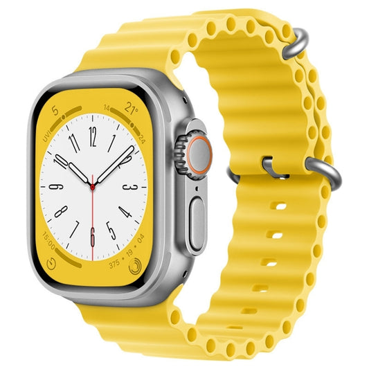 For Apple Watch Ultra 2 49mm ZGA Ocean Silicone Watch Band(Yellow) - Watch Bands by ZGA | Online Shopping South Africa | PMC Jewellery