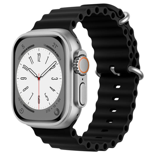 For Apple Watch Series 5 44mm ZGA Ocean Silicone Watch Band(Black) - Watch Bands by ZGA | Online Shopping South Africa | PMC Jewellery
