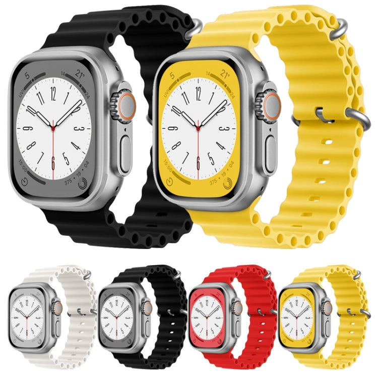 For Apple Watch Series 2 42mm ZGA Ocean Silicone Watch Band(Yellow) - Watch Bands by ZGA | Online Shopping South Africa | PMC Jewellery