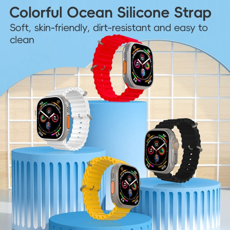 For Apple Watch Series 6 44mm ZGA Ocean Silicone Watch Band(White) - Watch Bands by ZGA | Online Shopping South Africa | PMC Jewellery