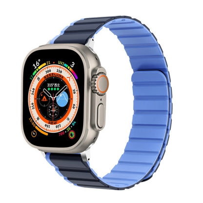 For Apple Watch Series 2 42mm ZGA Two Color Magnetic Silicone Watch Band(Dark Blue+Light Blue) - Watch Bands by ZGA | Online Shopping South Africa | PMC Jewellery