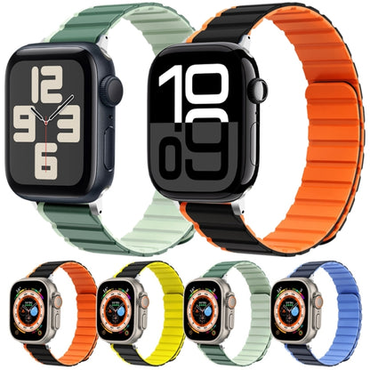 For Apple Watch SE 2023 44mm ZGA Two Color Magnetic Silicone Watch Band(Dark Green+Light Green) - Watch Bands by ZGA | Online Shopping South Africa | PMC Jewellery | Buy Now Pay Later Mobicred