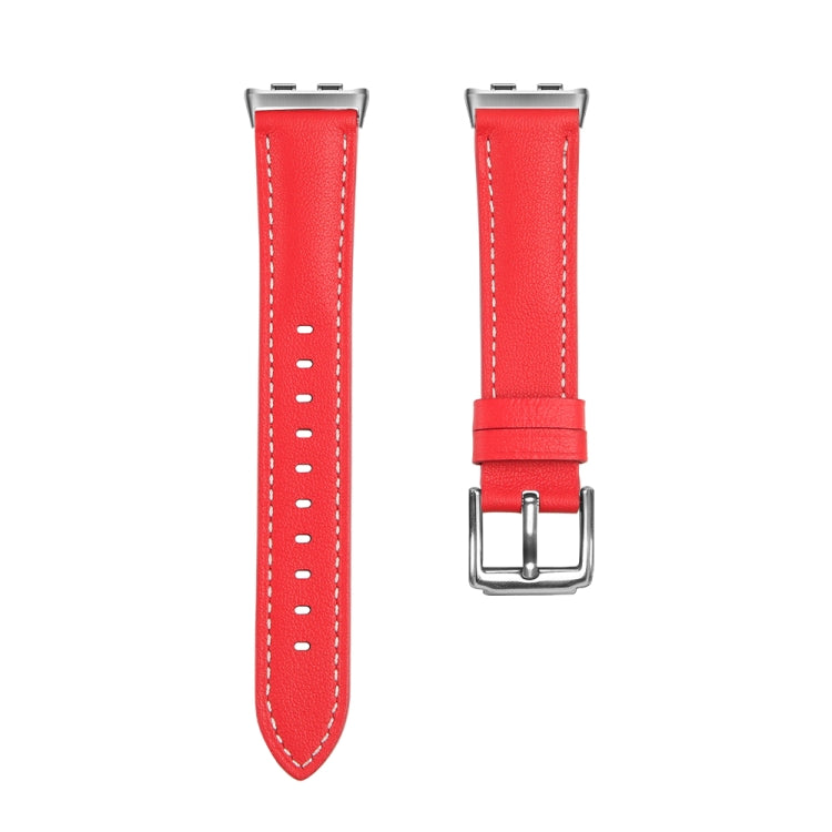 For Honor Band 9 Genuine Leather Watch Band(Red) - Watch Bands by PMC Jewellery | Online Shopping South Africa | PMC Jewellery