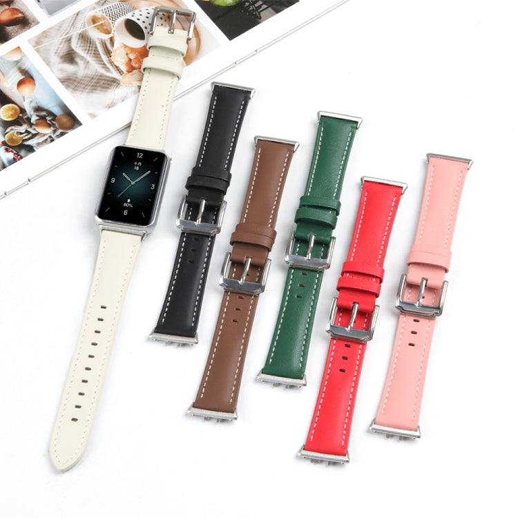 For Honor Band 9 Genuine Leather Watch Band(Red) - Watch Bands by PMC Jewellery | Online Shopping South Africa | PMC Jewellery