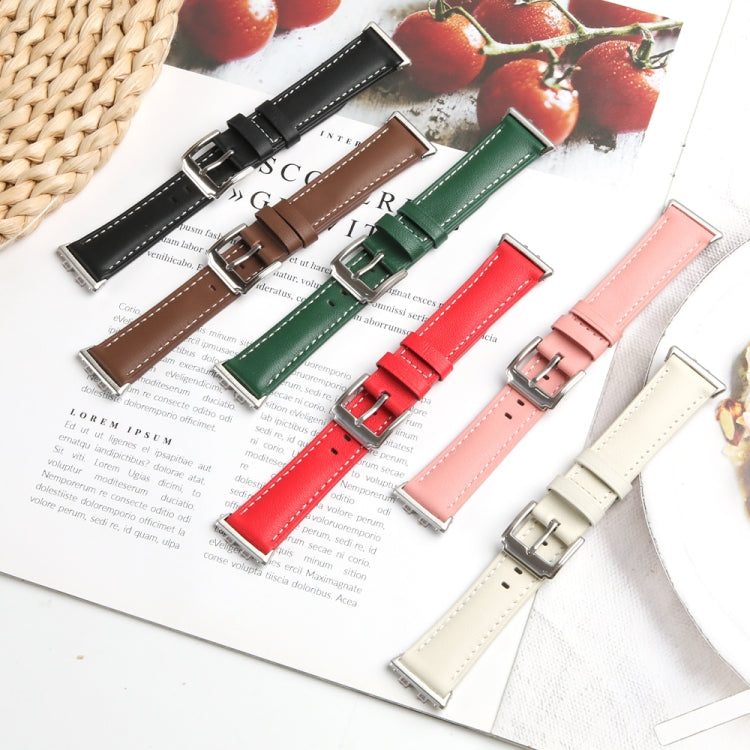 For Honor Band 9 Genuine Leather Watch Band(Red) - Watch Bands by PMC Jewellery | Online Shopping South Africa | PMC Jewellery