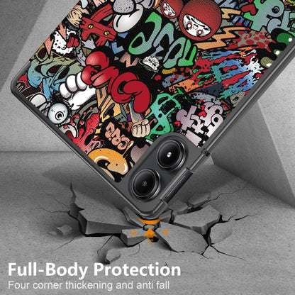 For Xiaomi Redmi Pad Pro 12.1 Custer Painted 3-Fold Stand Leather Smart Tablet Case(Graffiti) - More Tablet Cases by PMC Jewellery | Online Shopping South Africa | PMC Jewellery | Buy Now Pay Later Mobicred