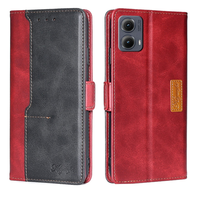 For Motorola Edge 5G 2024 Contrast Color Side Buckle Leather Phone Case(Red + Black) - Motorola Cases by PMC Jewellery | Online Shopping South Africa | PMC Jewellery | Buy Now Pay Later Mobicred