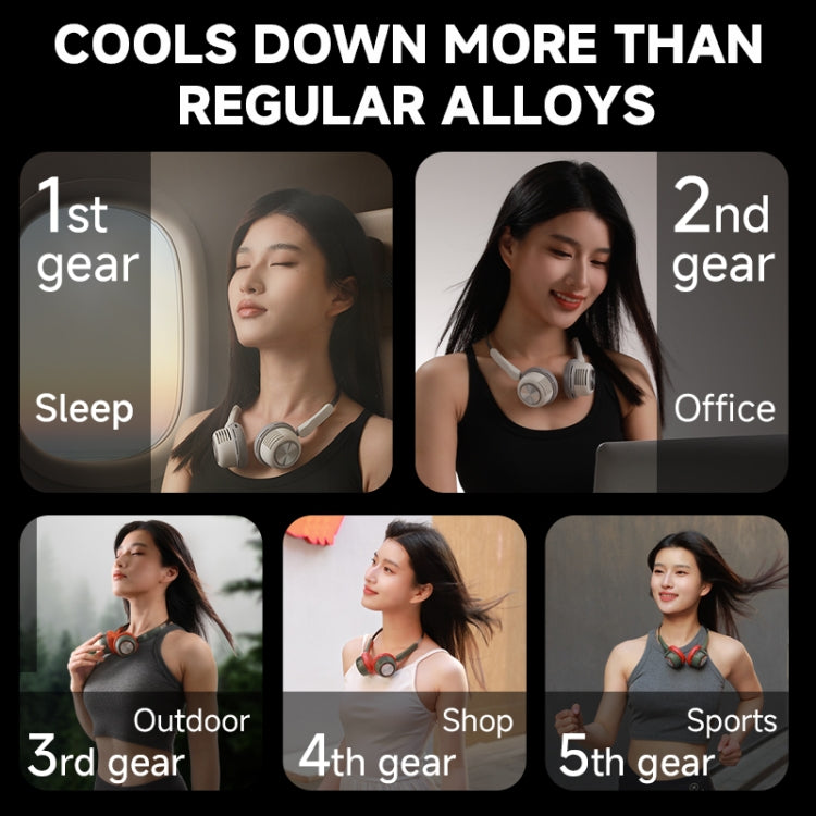 MF088 XINGLUO Neck Band Electric Fan(White) - Electric Fans by PMC TechLife | Online Shopping South Africa | PMC TechLife | Buy Now Pay Later Mobicred