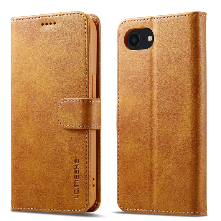 LC.IMEEKE Calf Texture Horizontal Flip Leather Case For iPhone 16e(Yellow) - iPhone 16e Cases by LC.IMEEKE | Online Shopping South Africa | PMC Jewellery | Buy Now Pay Later Mobicred