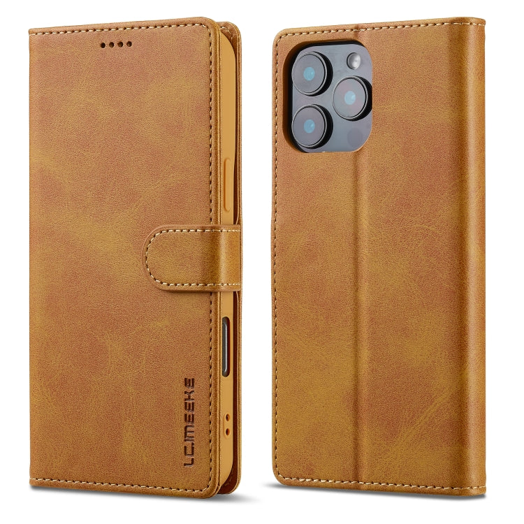 LC.IMEEKE Calf Texture Horizontal Flip Leather Case For iPhone 16 Pro Max(Yellow) - iPhone 16 Pro Max Cases by LC.IMEEKE | Online Shopping South Africa | PMC Jewellery | Buy Now Pay Later Mobicred