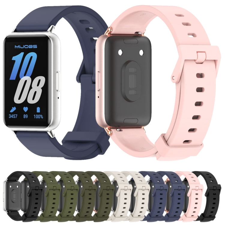 For Samsung Galaxy Fit 3 Mijobs Silicone Watch Band(Midnight Blue+Silver) - free shipping - PMc TechLife - Order now!