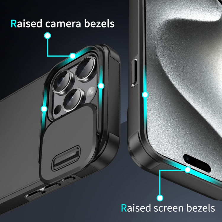 For iPhone 16 Sliding Camshield TPU + PC Phone Case(Black) - iPhone 16 Cases by PMC TechLife | Online Shopping South Africa | PMC TechLife | Buy Now Pay Later Mobicred