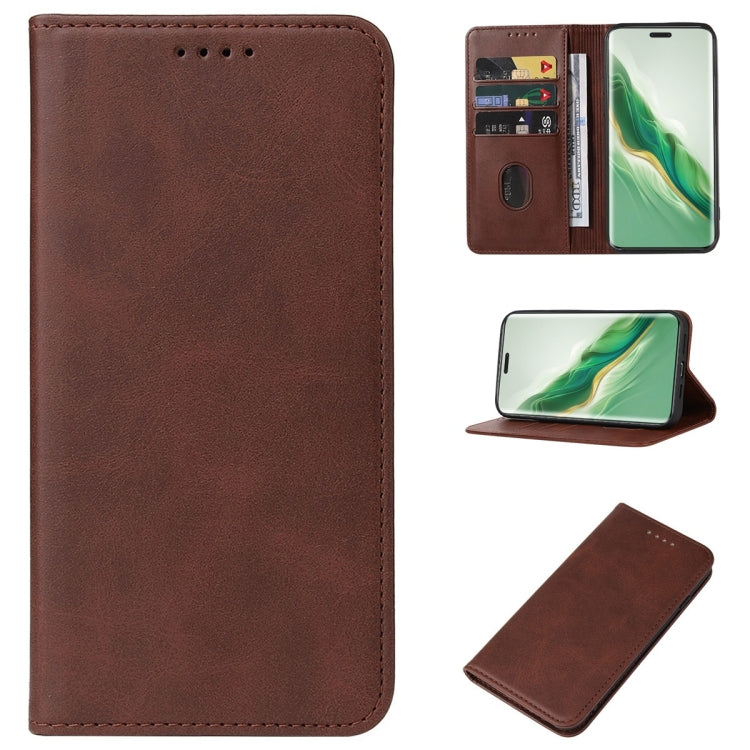 For Honor Magic6 Pro Magnetic Closure Leather Phone Case(Brown) - Honor Cases by PMC Jewellery | Online Shopping South Africa | PMC Jewellery | Buy Now Pay Later Mobicred