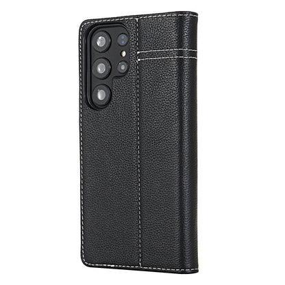 For Samsung Galaxy S24 5G GEBEI Top-grain Horizontal Flip Leather Phone Case(Black) - Galaxy S24 5G Cases by GEBEI | Online Shopping South Africa | PMC Jewellery | Buy Now Pay Later Mobicred