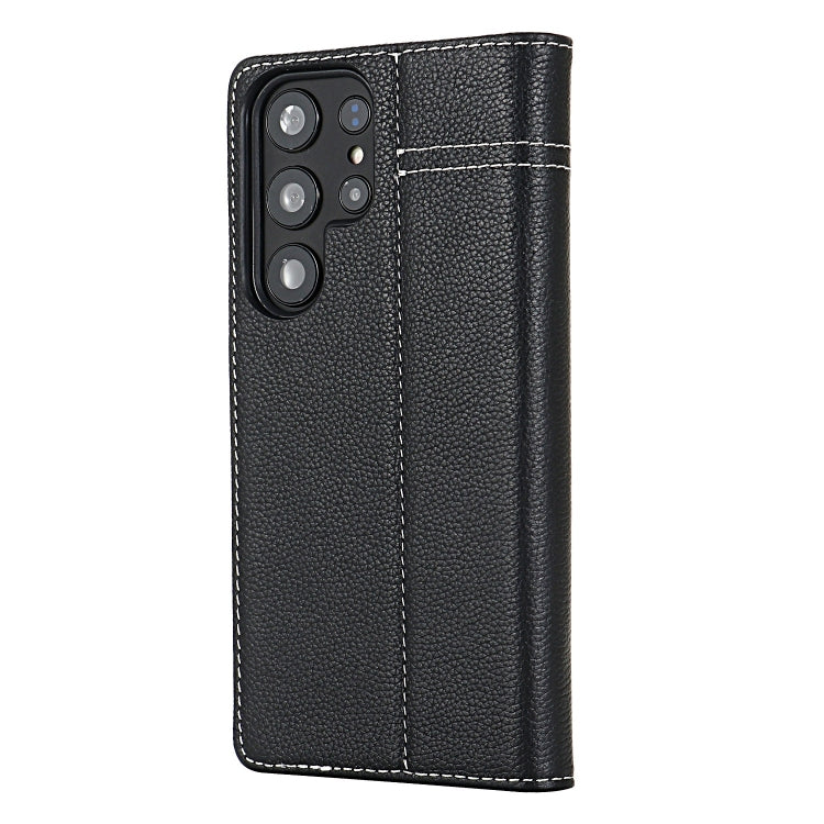 For Samsung Galaxy S24+ 5G GEBEI Top-grain Horizontal Flip Leather Phone Case(Black) - Galaxy S24+ 5G Cases by GEBEI | Online Shopping South Africa | PMC Jewellery | Buy Now Pay Later Mobicred