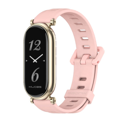 For Xiaomi Mi Band 8 Mijobs GT4 Flat Hole Silicone Watch Band(Pink Light Gold) - Watch Bands by MIJOBS | Online Shopping South Africa | PMC Jewellery