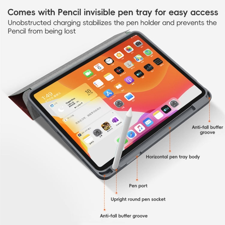 For iPad 2025 / 2022 ZGA Tri-Fold Voltage Smart Leather Tablet Case(Red) - free shipping - PMc TechLife - Order now!