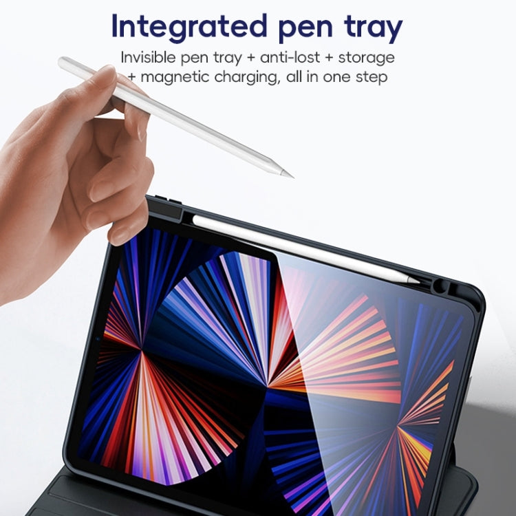 For iPad Pro 11 2022 / 2021 / 2020 ZGA Tri-Fold 360 Rotation Smart Leather Tablet Case(Blue) - free shipping - PMc TechLife - Order now!