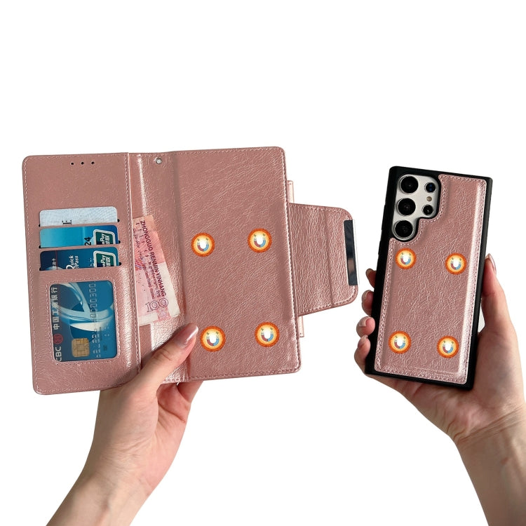 For Samsung Galaxy S24 Ultra 5G Multifunctional 7-Card Wallet Leather Phone Case(Rose Gold) - Galaxy S24 Ultra 5G Cases by PMC Jewellery | Online Shopping South Africa | PMC Jewellery | Buy Now Pay Later Mobicred