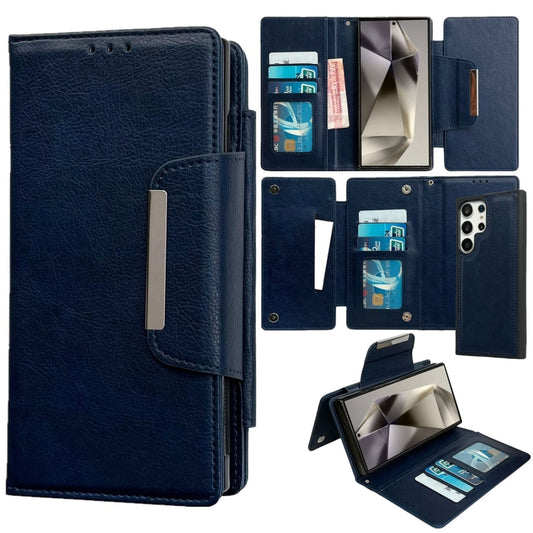 For Samsung Galaxy S24 Ultra 5G Multifunctional 7-Card Wallet Leather Phone Case(Royal Blue) - Galaxy S24 Ultra 5G Cases by PMC Jewellery | Online Shopping South Africa | PMC Jewellery | Buy Now Pay Later Mobicred