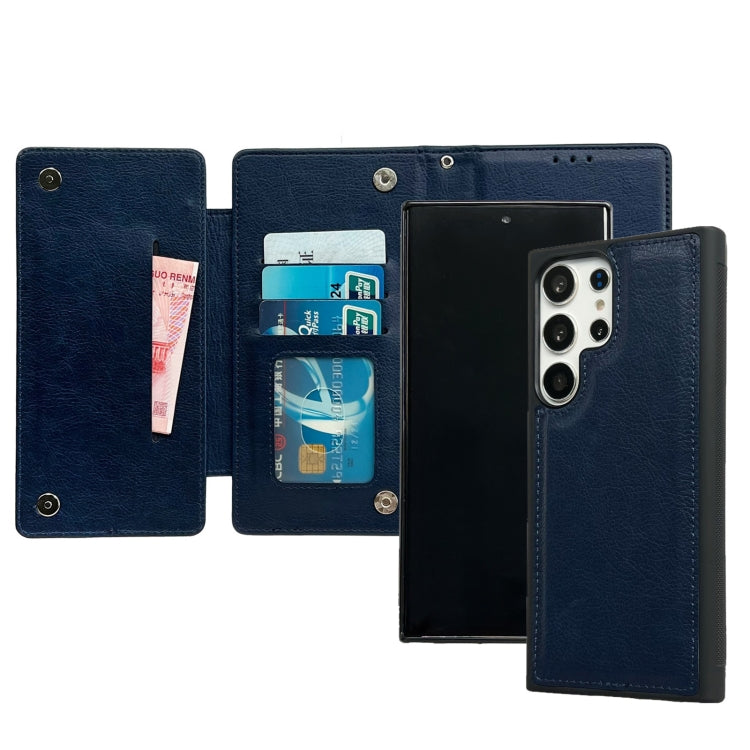 For Samsung Galaxy S24 Ultra 5G Multifunctional 7-Card Wallet Leather Phone Case(Royal Blue) - Galaxy S24 Ultra 5G Cases by PMC Jewellery | Online Shopping South Africa | PMC Jewellery | Buy Now Pay Later Mobicred