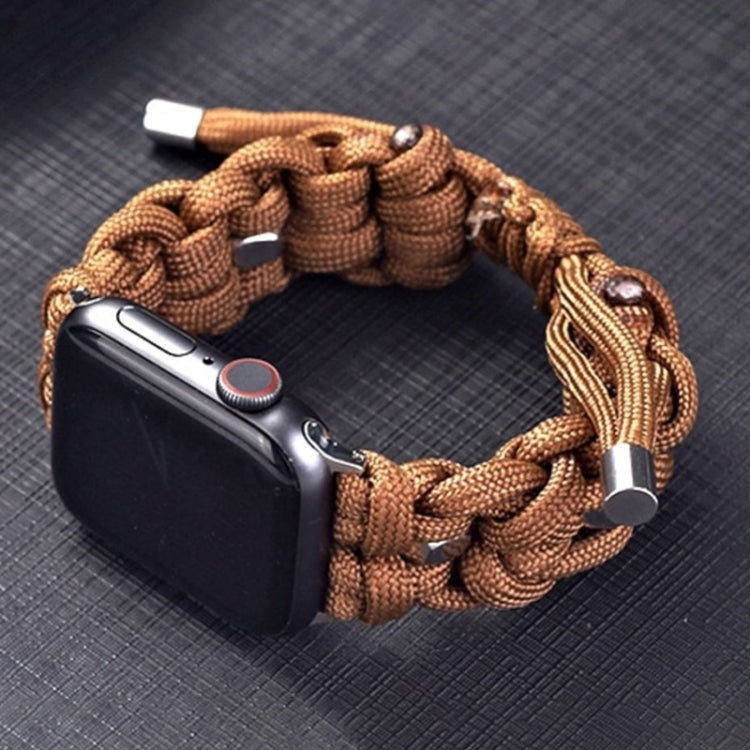 For Apple Watch Ultra 2 49mm Screw Nut Braided Paracord Watch Band(Coffee) - Watch Bands by PMC Jewellery | Online Shopping South Africa | PMC Jewellery | Buy Now Pay Later Mobicred