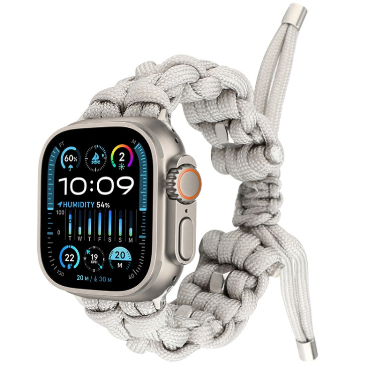 For Apple Watch Ultra 2 49mm Screw Nut Braided Paracord Watch Band(White) - Watch Bands by PMC Jewellery | Online Shopping South Africa | PMC Jewellery | Buy Now Pay Later Mobicred