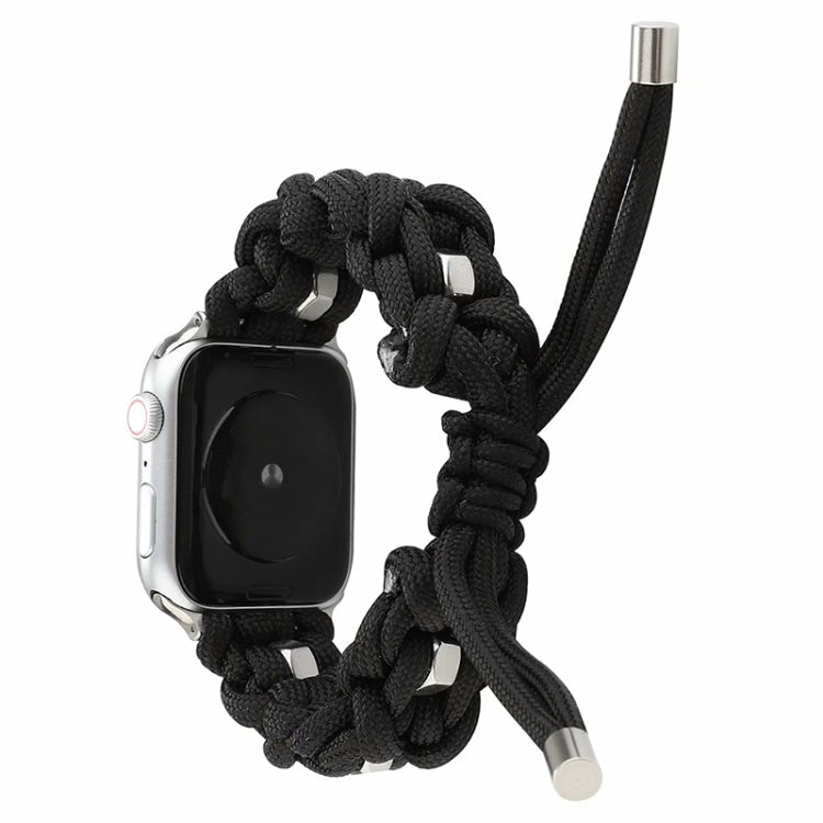 For Apple Watch Ultra 49mm Screw Nut Braided Paracord Watch Band(Black) - Watch Bands by PMC Jewellery | Online Shopping South Africa | PMC Jewellery | Buy Now Pay Later Mobicred