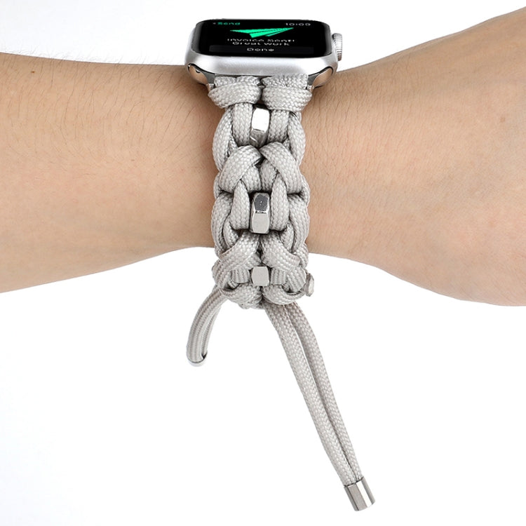 For Apple Watch Ultra 49mm Screw Nut Braided Paracord Watch Band(White) - Watch Bands by PMC Jewellery | Online Shopping South Africa | PMC Jewellery | Buy Now Pay Later Mobicred