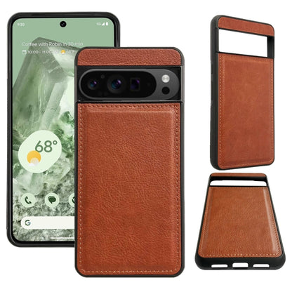 For Google Pixel 9 Pro XL Cowhide Texture Back Cover Phone Case(Brown) - Google Cases by PMC Jewellery | Online Shopping South Africa | PMC Jewellery | Buy Now Pay Later Mobicred