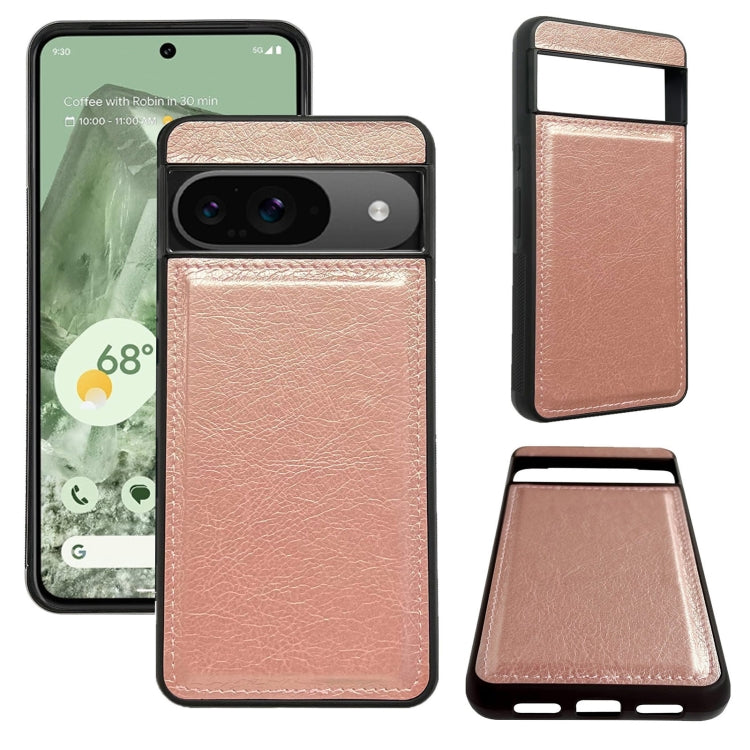 For Google Pixel 9 / Pixel 9 Pro Cowhide Texture Back Cover Phone Case(Rose Gold) - Google Cases by PMC Jewellery | Online Shopping South Africa | PMC Jewellery | Buy Now Pay Later Mobicred