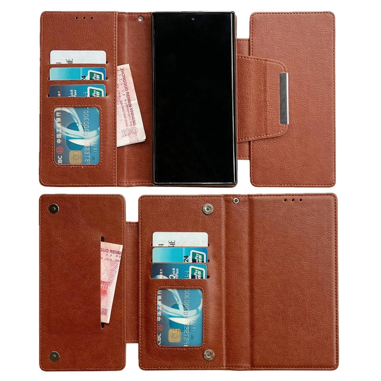 For Google Pixel 8a Multifunctional 7-Card Wallet Leather Phone Case(Brown) - Google Cases by PMC TechLife | Online Shopping South Africa | PMC TechLife | Buy Now Pay Later Mobicred