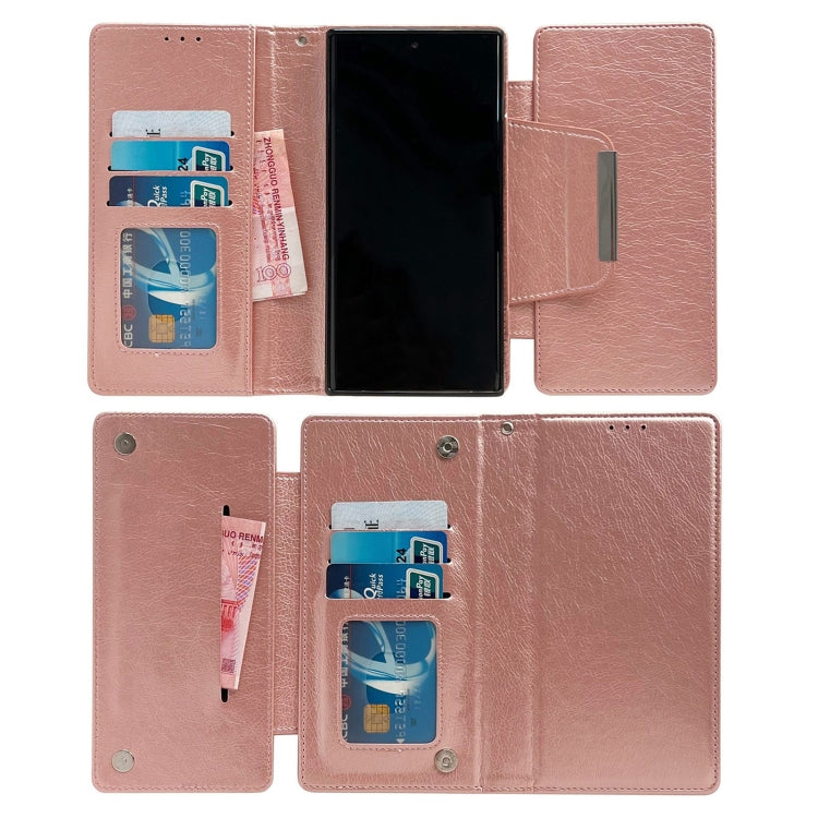 For Google Pixel 7 Pro Multifunctional 7-Card Wallet Leather Phone Case(Rose Gold) - Google Cases by PMC TechLife | Online Shopping South Africa | PMC TechLife | Buy Now Pay Later Mobicred