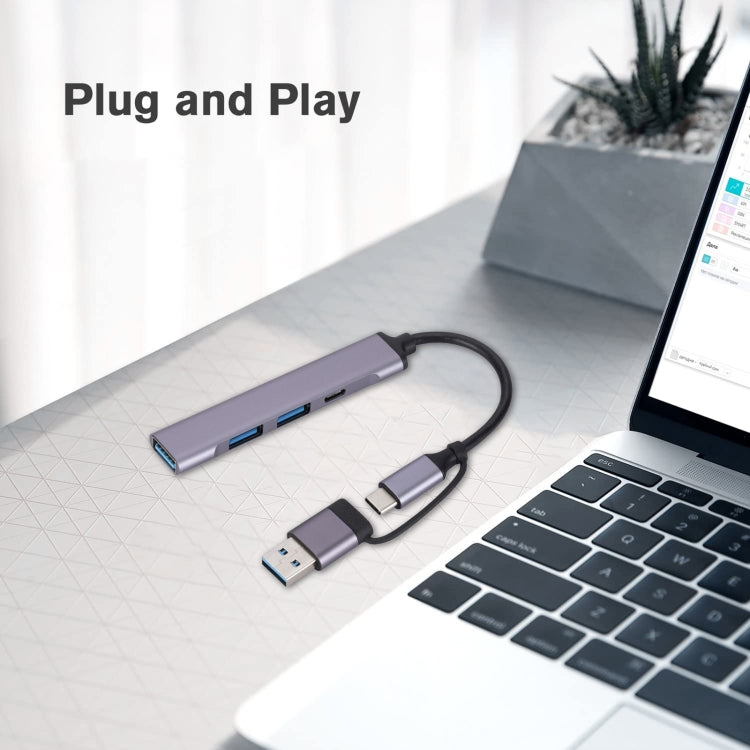 809-C 6 in 1 USB+Type-C to USB Multifunctional Docking Station HUB Adapter - USB HUB by PMC Jewellery | Online Shopping South Africa | PMC Jewellery | Buy Now Pay Later Mobicred