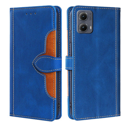 For Motorola Edge 5G 2024 Skin Feel Magnetic Buckle Leather Phone Case(Blue) - Motorola Cases by PMC Jewellery | Online Shopping South Africa | PMC Jewellery | Buy Now Pay Later Mobicred