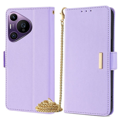 For Huawei Pura 70 Pro / 70 Pro+ 5G Crossbody Chain Leather Phone Case(Purple) - Huawei Cases by PMC Jewellery | Online Shopping South Africa | PMC Jewellery | Buy Now Pay Later Mobicred