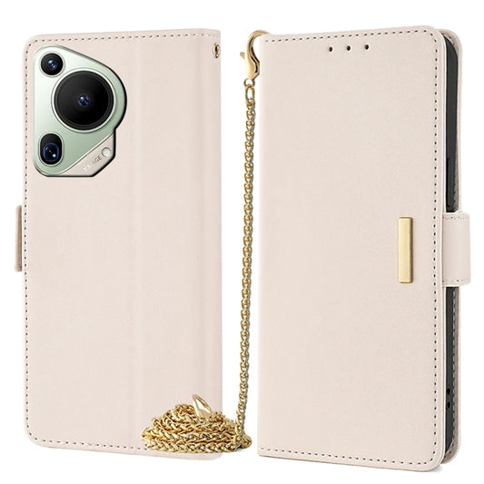 For Huawei Pura 70 Ultra 5G Crossbody Chain Leather Phone Case(White) - Huawei Cases by PMC Jewellery | Online Shopping South Africa | PMC Jewellery | Buy Now Pay Later Mobicred